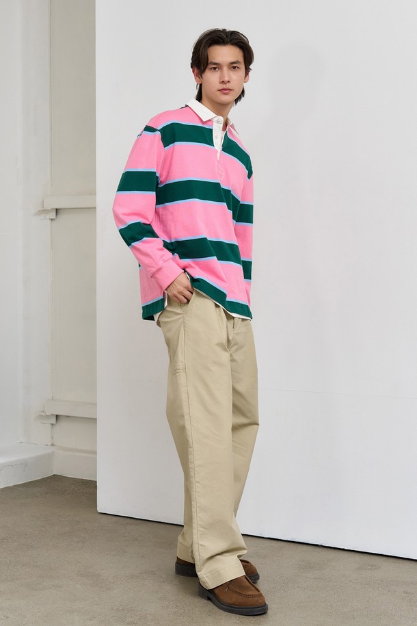 GENERAL IDEA - 긴팔티셔츠 - [25SS] UNISEX 클래식 럭비 티셔츠 [PINK] / SBE1U01008