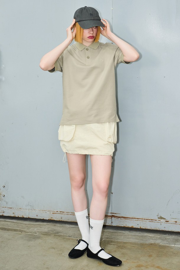 GENERAL IDEA - 반팔티셔츠 - [24SS] UNISEX 솔리드 폴로 반팔 티셔츠 [KHAKI BEIGE] / SBD2U01018