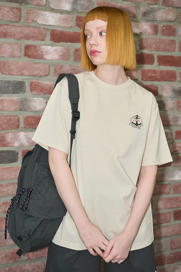 GENERAL IDEA - 반팔티셔츠 - [24SS] UNISEX 앵커 반팔 티셔츠 [SAND BEIGE] / SBD2U01014