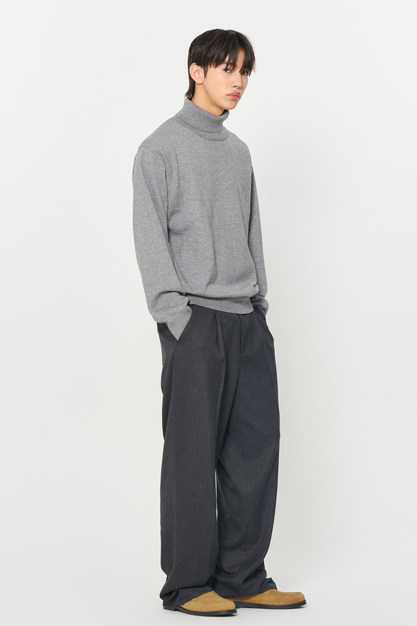 GENERAL IDEA - 스웨터 - [24FW] MAN 에센셜 터틀넥 풀오버 [GREY] / SBD3M05004