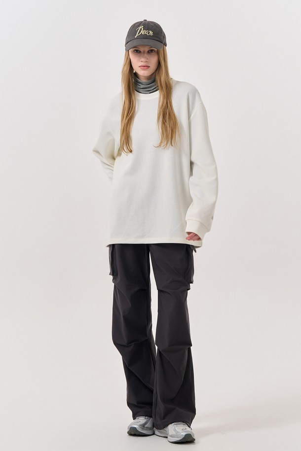 GENERAL IDEA - 긴팔티셔츠 - [24FW] UNISEX 베이직 사카리바 롱 슬리브 티 [WHITE] / SBD3U01007