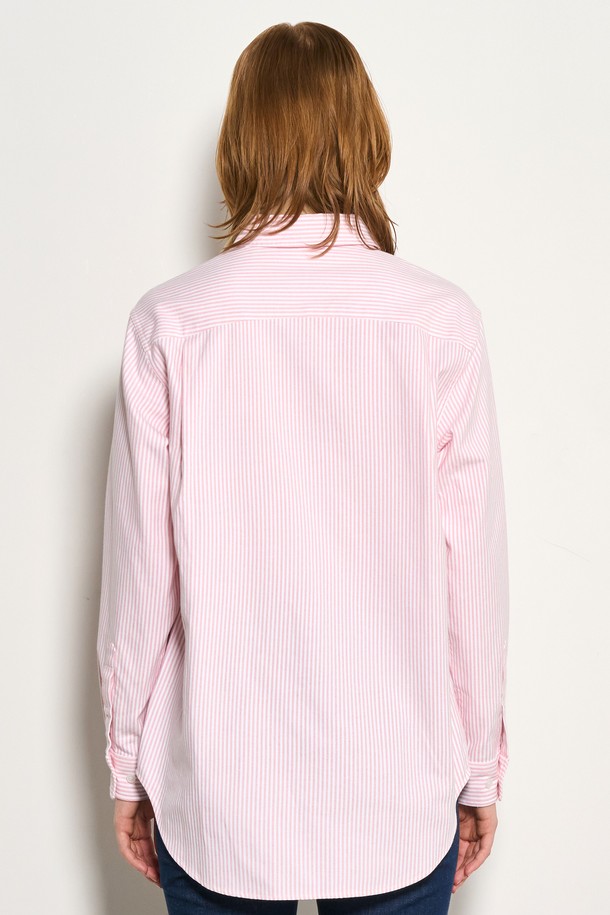 GENERAL IDEA - 긴팔셔츠 - [24SS] UNISEX 베이직 옥스퍼드 스트라이프 셔츠 [PINK] / SBD1U03001