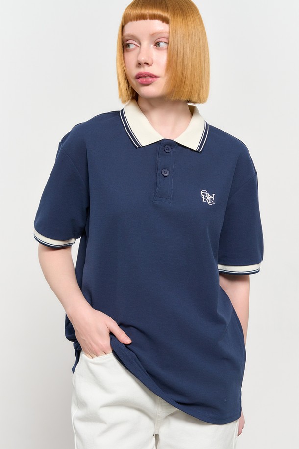 GENERAL IDEA - 반팔티셔츠 - [24SS] UNISEX 클래식 폴로 반팔 티셔츠 [NAVY] / SBD2U01017