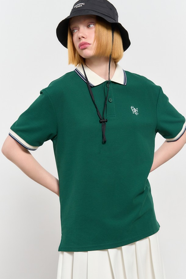 GENERAL IDEA - 반팔티셔츠 - [24SS] UNISEX 클래식 폴로 반팔 티셔츠 [GREEN] / SBD2U01017