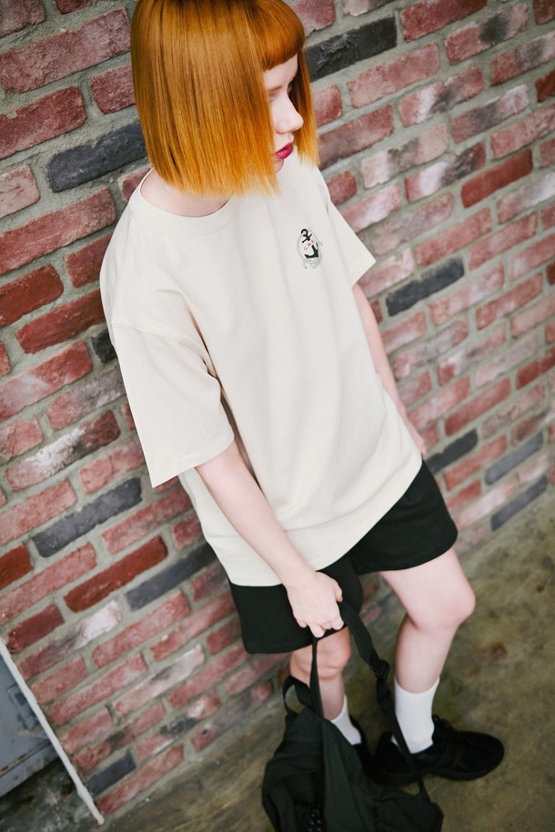 GENERAL IDEA - 반팔티셔츠 - [24SS] UNISEX 앵커 반팔 티셔츠 [SAND BEIGE] / SBD2U01014