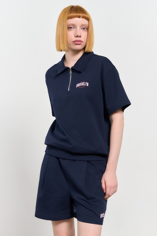 GENERAL IDEA - 하프팬츠 - [24SS] UNISEX 브루클린 미니 쭈리 하프 팬츠 [NAVY] / SBD2U52042