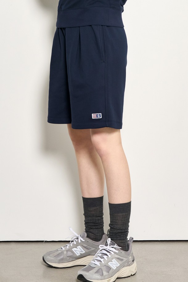 GENERAL IDEA - 하프팬츠 - [24SS] UNISEX 에센셜 코지 스웨트 하프 팬츠 [NAVY] / SBD1U52041