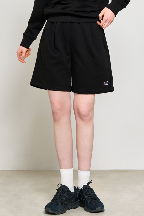 GENERAL IDEA - 하프팬츠 - [24SS] UNISEX 에센셜 코지 스웨트 하프 팬츠 [BLACK] / SBD1U52041