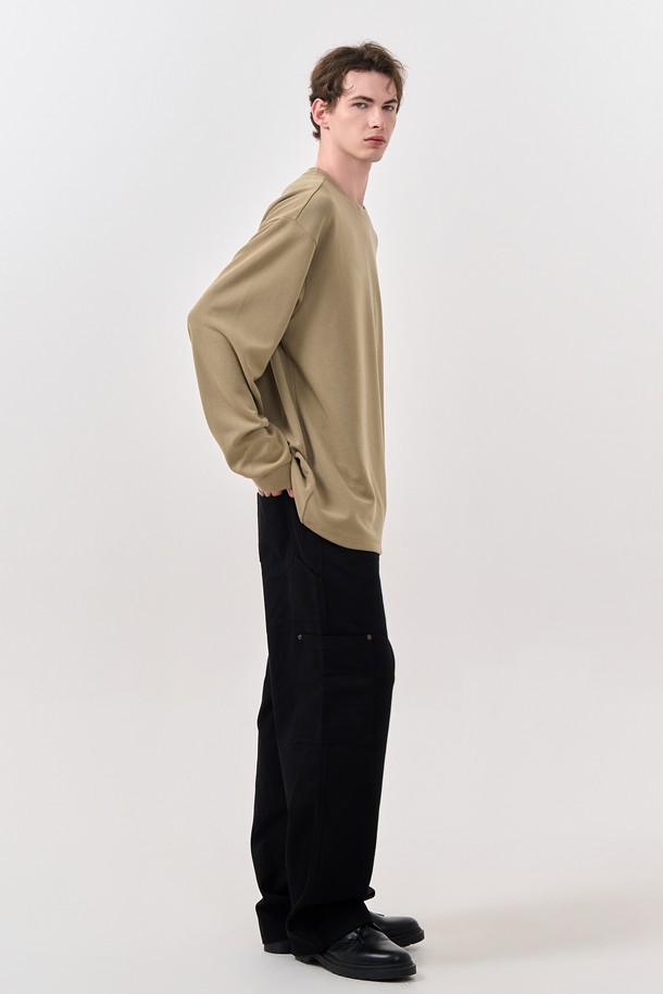 GENERAL IDEA - 긴팔티셔츠 - [24FW] UNISEX 베이직 사카리바 롱 슬리브 티 [BEIGE] / SBD3U01007