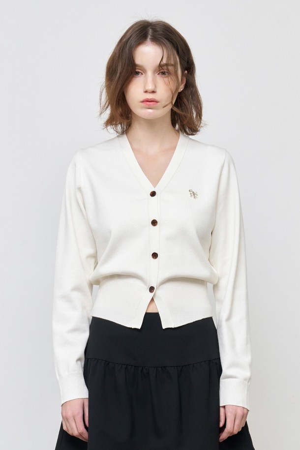 GENERAL IDEA - 가디건 - [25SS] WOMAN GNRL 에센셜 가디건 [WHITE] / WBD3L04503