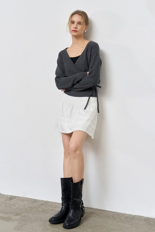 GENERAL IDEA - 가디건 - [25SS] WOMAN 하찌 랩 가디건 [CHARCOAL] / WBE1L04502