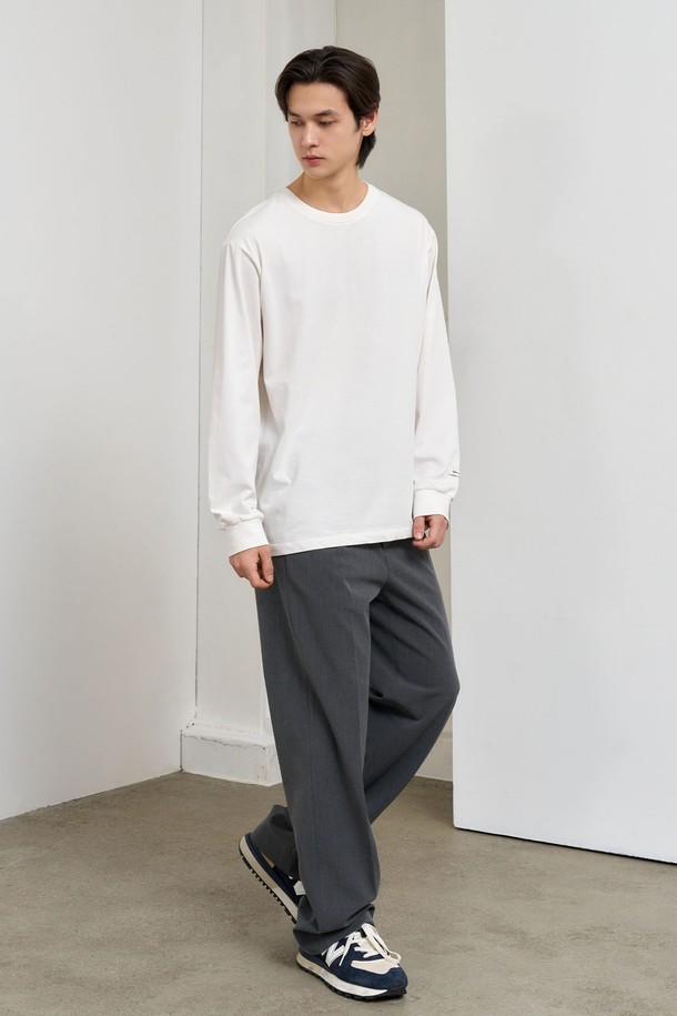 GENERAL IDEA - 긴팔티셔츠 - [25SS] UNISEX 쿨링 롱 슬리브 티 [WHITE] / SBE1U01004