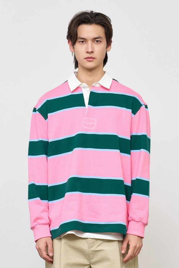 GENERAL IDEA - 긴팔티셔츠 - [25SS] UNISEX 클래식 럭비 티셔츠 [PINK] / SBE1U01008