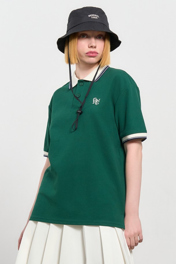 GENERAL IDEA - 반팔티셔츠 - [24SS] UNISEX 클래식 폴로 반팔 티셔츠 [GREEN] / SBD2U01017