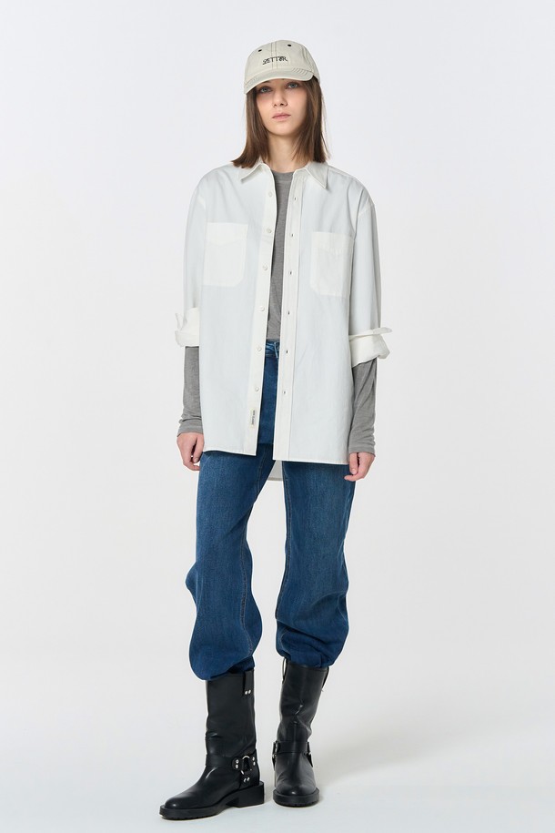 GENERAL IDEA - 셔츠 - [24FW] UNISEX 워시드 워크 셔츠 [WHITE] / SBD4U03010