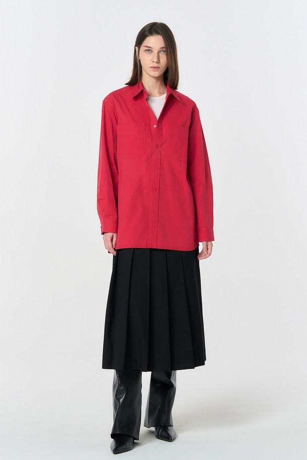 GENERAL IDEA - 셔츠 - [24FW] UNISEX 워시드 워크 셔츠 [RED] / SBD4U03010