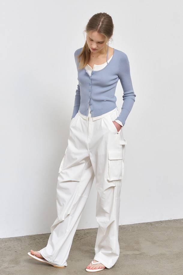 GENERAL IDEA - 롱/미디팬츠 - [24FW] WOMAN 나일론 스판 카고 팬츠 [WHITE] / WBD4L11511