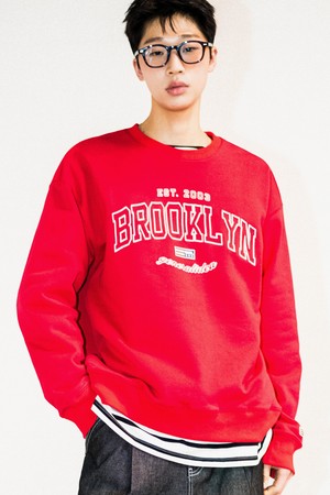 [24SS] UNISEX 브루클린 코지 맨투맨 [RED] / SBD1U02008