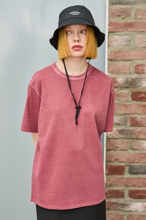 [24SS] UNISEX 피그먼트 베이직 반팔티 [BURGUNDY] / SBD2U01011