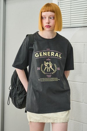 [24SS] UNISEX 피그먼트 복싱 반팔티 [CHARCOAL] / SBD2U01012