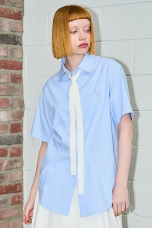 [24SS] UNISEX 베이직 옥스포드 하프 셔츠 [SKY BLUE] / SBD2U03003