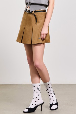 [24SS] WOMAN 로우라이즈 벨티드 플리츠스커트 [BEIGE] / WBD2L13508