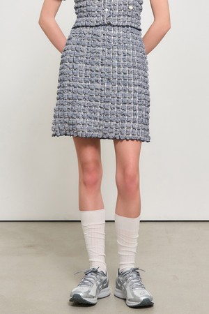 [24SS] WOMAN 스퀘어 엠보 미니스커트 [NAVY] / WBD2L56531