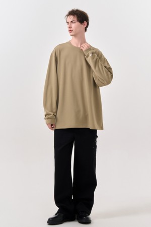 [24FW] UNISEX 베이직 사카리바 롱 슬리브 티 [BEIGE] / SBD3U01007