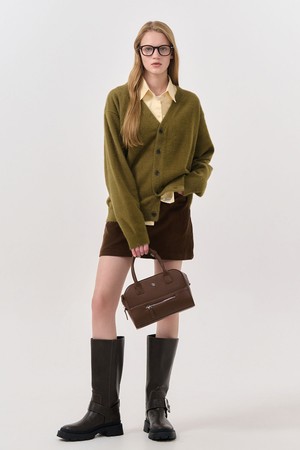 [24FW] UNISEX 헤어리 브이넥 가디건 [OLIVE] / SBD4U04010