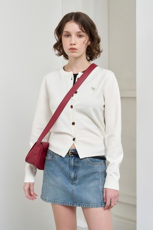 [25SS] WOMAN 에센셜 크루넥 가디건 [WHITE] / WBD3L04501