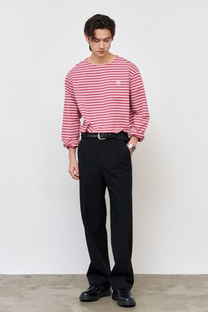 [25SS] MEN 롱슬리브 보더 티셔츠 [MAUVE PINK] / SBE1U01003