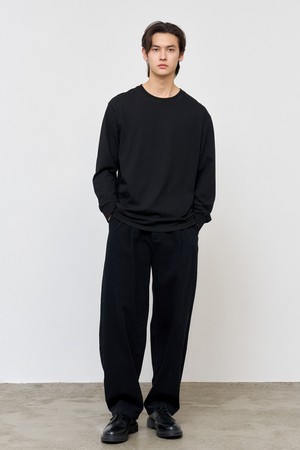 [25SS] MAN 와이드 테이퍼드 팬츠 [BLACK] / SBE1M11001