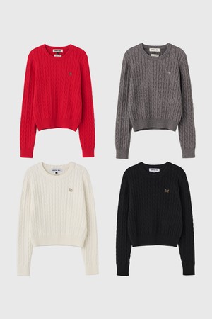 [25FW] WOMAN 울 케이블 크루넥 풀오버 [4COL] / WBD3L05527