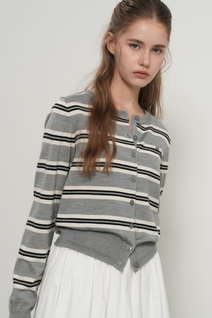[26SS] WOMAN 멀티 스트라이프 크루넥 가디건 [3COL] / WBE1L04504