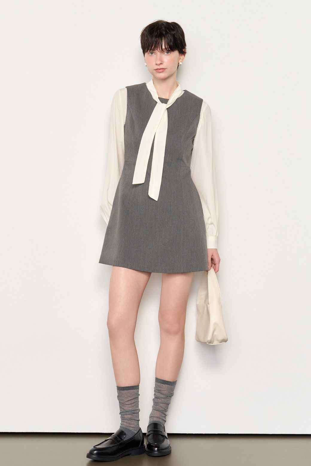 ★GENERAL IDEA★ WOMAN Minimal Mini One Piece [CHARCOAL] / W BA-D70_FRONT_MODEL__63534.