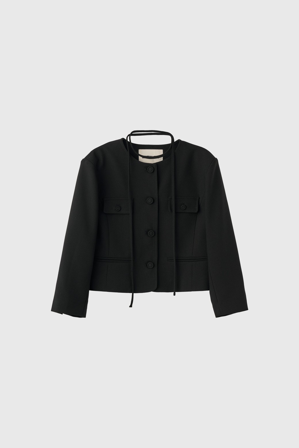 GENERAL IDEA - 자켓 - [25SS] WOMAN 트윌 트위드 7부 자켓 [BLACK] / WBE1L09507