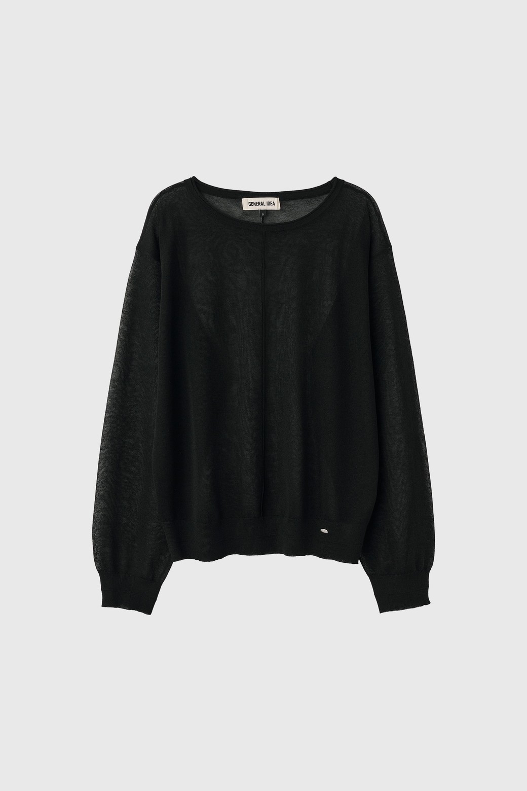 GENERAL IDEA - 스웨터 - [25SS] WOMAN 패커블 시어 루즈핏 풀오버 [BLACK] / WBE2L05541