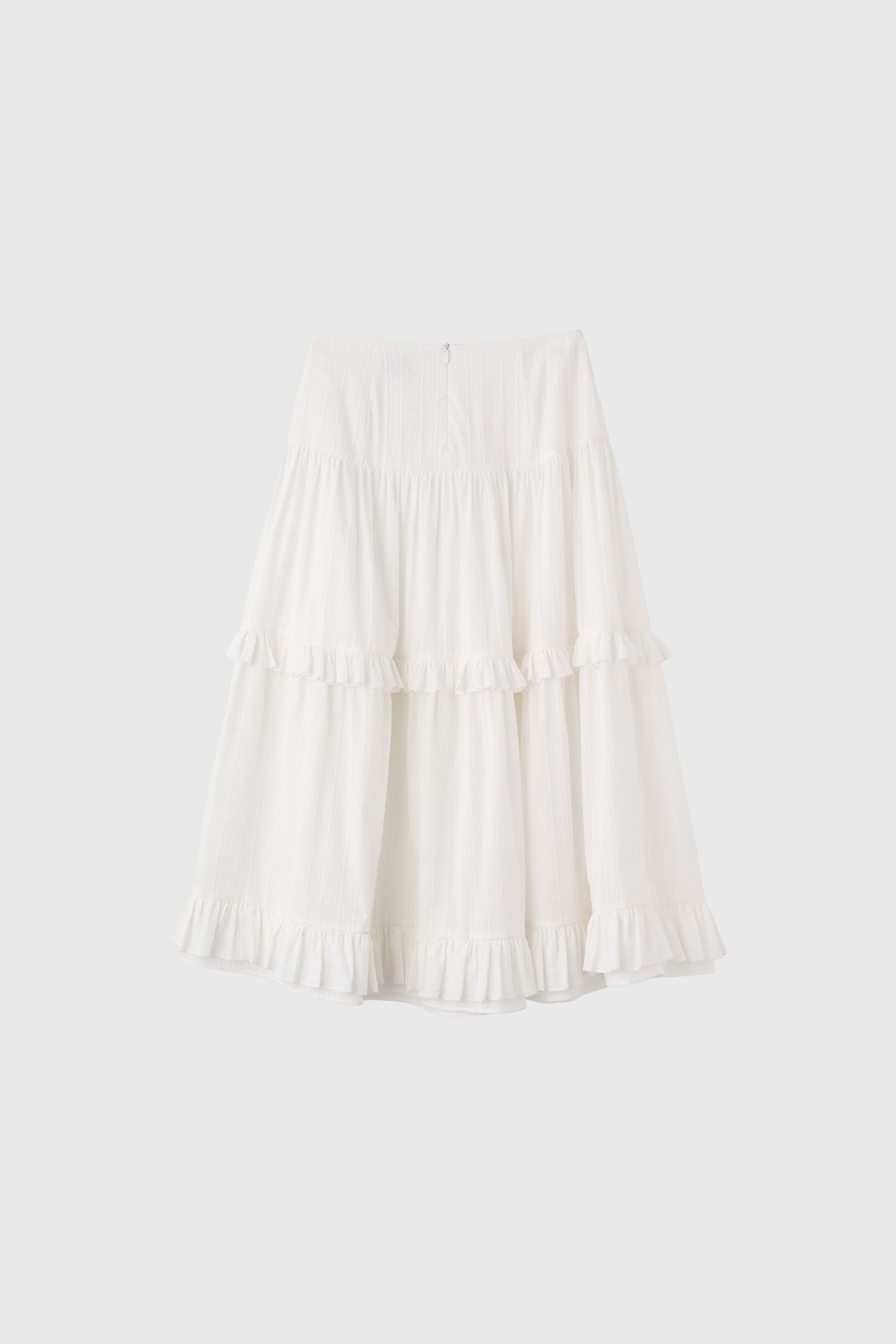 GENERAL IDEA - 롱스커트 - [25SS] WOMAN 프릴 티어드 롱스커트 [WHITE] / WBE2L13514