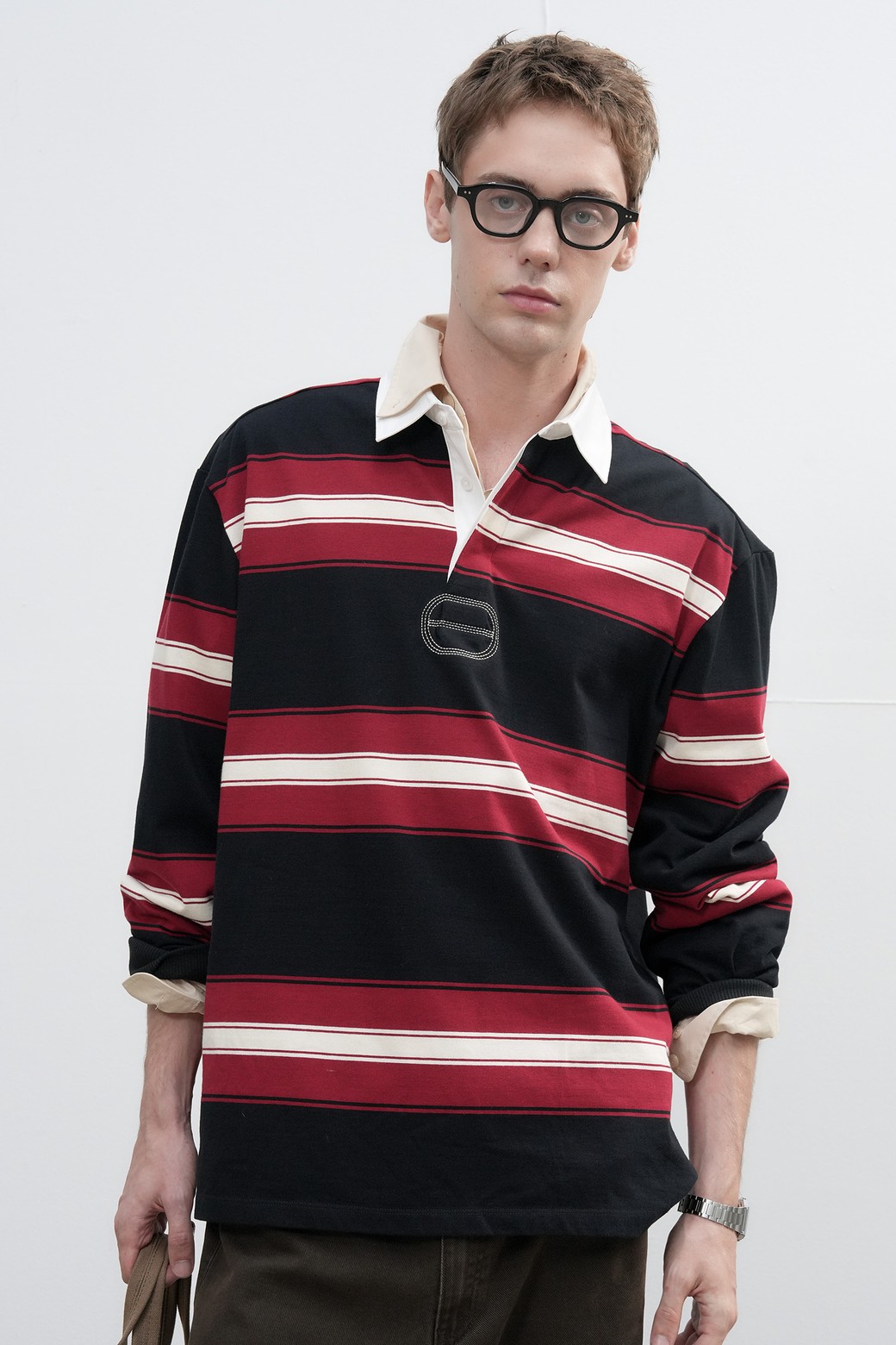 제너럴아이디어] UNISEX 클래식 볼드 스트라이프 럭비 티셔츠
