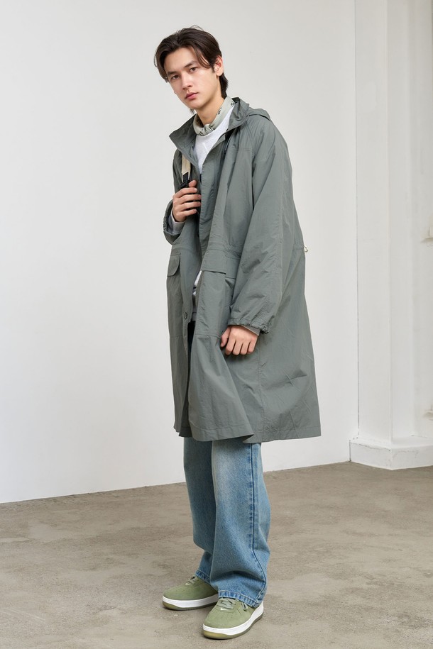 GENERAL IDEA - 아노락/바람막이 - [25SS] UNISEX 유틸리티 롱 사파리 점퍼 [GREY] /SBE1U07003