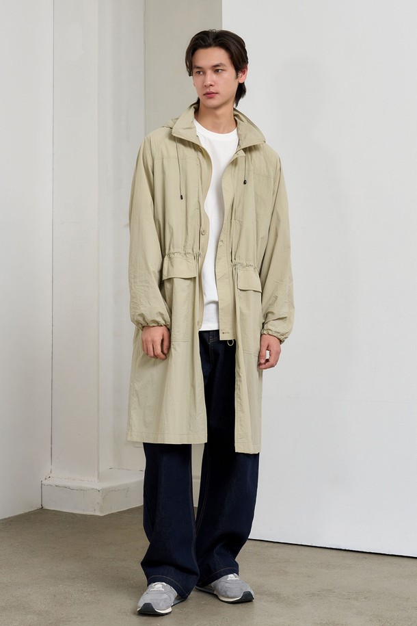 GENERAL IDEA - 아노락/바람막이 - [25SS] UNISEX 유틸리티 롱 사파리 점퍼 [BEIGE] / SBE1U07003