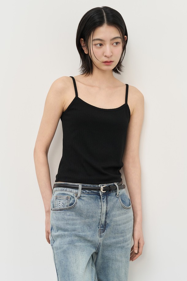 GENERAL IDEA - 민소매티셔츠 - [25SS] WOMAN 아일렛 슬리브리스 [BLACK] / WBE2L01518
