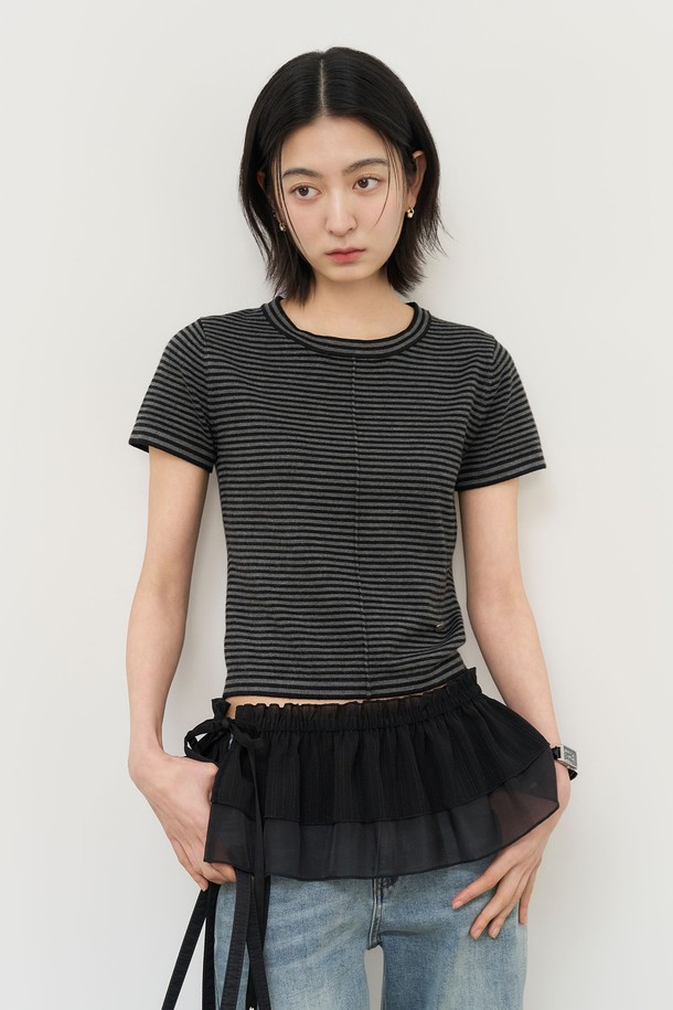 GENERAL IDEA - 미니스커트 - [25SS] WOMAN 캉캉 레이어드 미니 랩스커트 [BLACK] / WBE2L13518