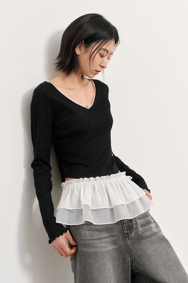 GENERAL IDEA - 미니스커트 - [25SS] WOMAN 캉캉 레이어드 미니 랩스커트 [WHITE] / WBE2L13518