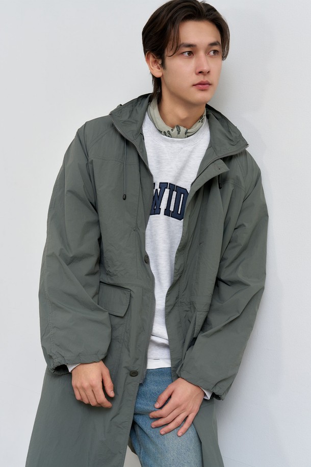 GENERAL IDEA - 아노락/바람막이 - [25SS] UNISEX 유틸리티 롱 사파리 점퍼 [GREY] /SBE1U07003