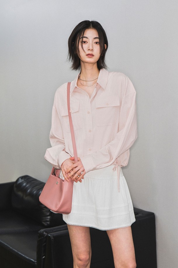 GENERAL IDEA - 셔츠 - [25SS] WOMAN 포켓 블루종 셔츠 [PINK] / WBE1L03511