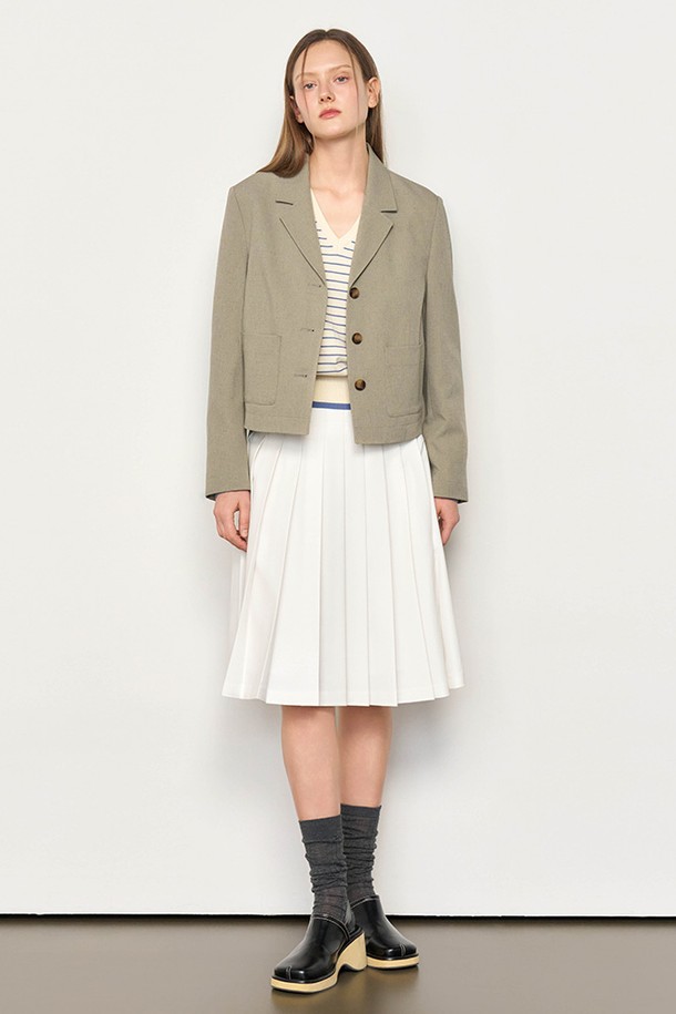 GENERAL IDEA - 자켓 - [25SS] WOMAN 테일러드 숏 자켓 [GREY] / WBE1L09509