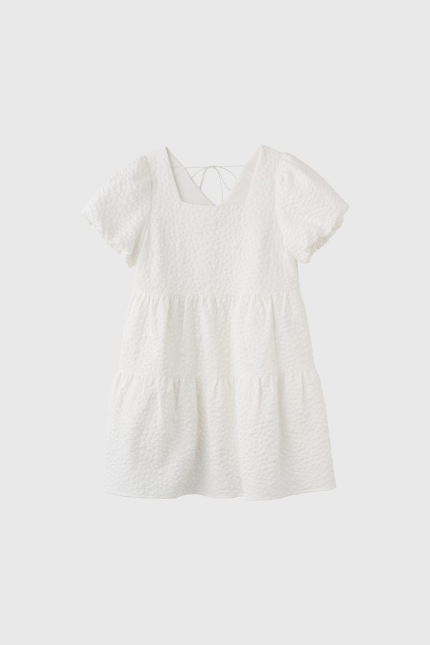 GENERAL IDEA - 반소매 원피스 - [25SS] WOMAN 링클 볼륨 퍼프 원피스 [WHITE] / WBE2L15503