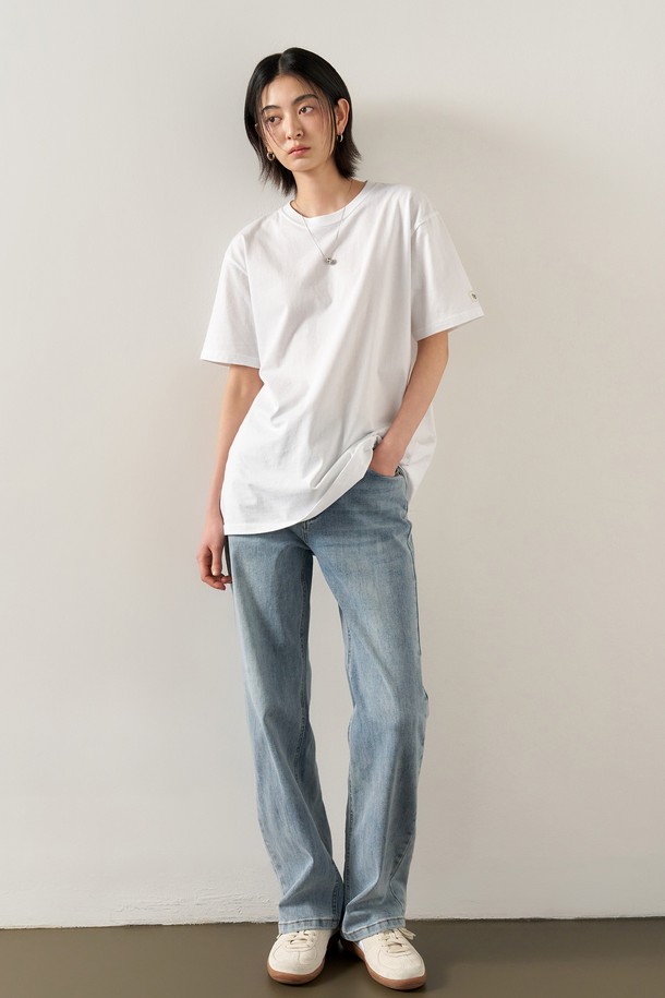 GENERAL IDEA - 반팔티셔츠 - [25SS] UNISEX 데일리 코튼 반팔티 [WHITE] / SBE2U01007