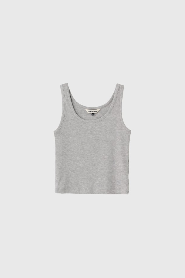 GENERAL IDEA - 민소매티셔츠 - [25SS] WOMAN 솔리드 U넥 슬리브리스 [MELANGE GREY] / WBE2L01517